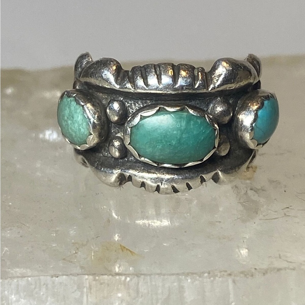Navajo ring turquoise pinky band sterling silver women